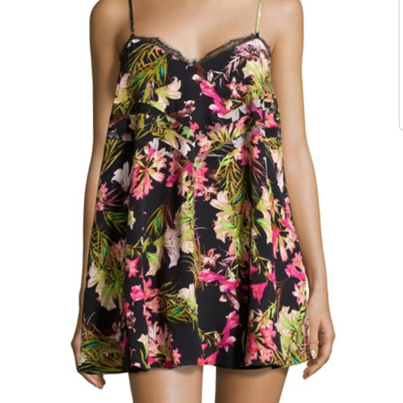 tropical print mini dress